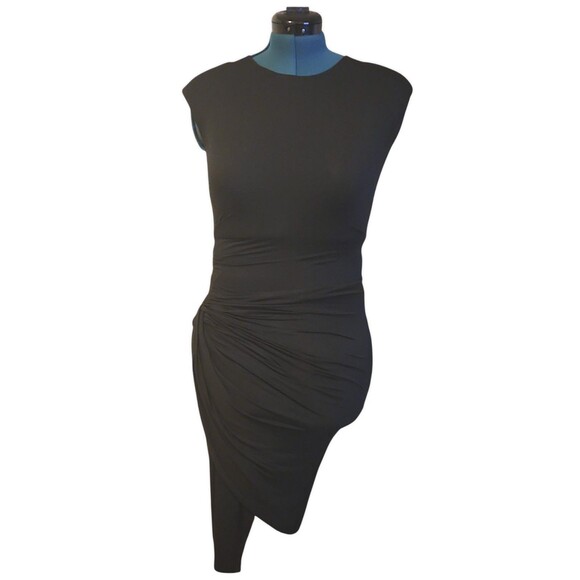 Guess MARCIANO Dress Sleeveless Midi Stretch Bodycon Side Shirred Banded Size S - Picture 1 of 6